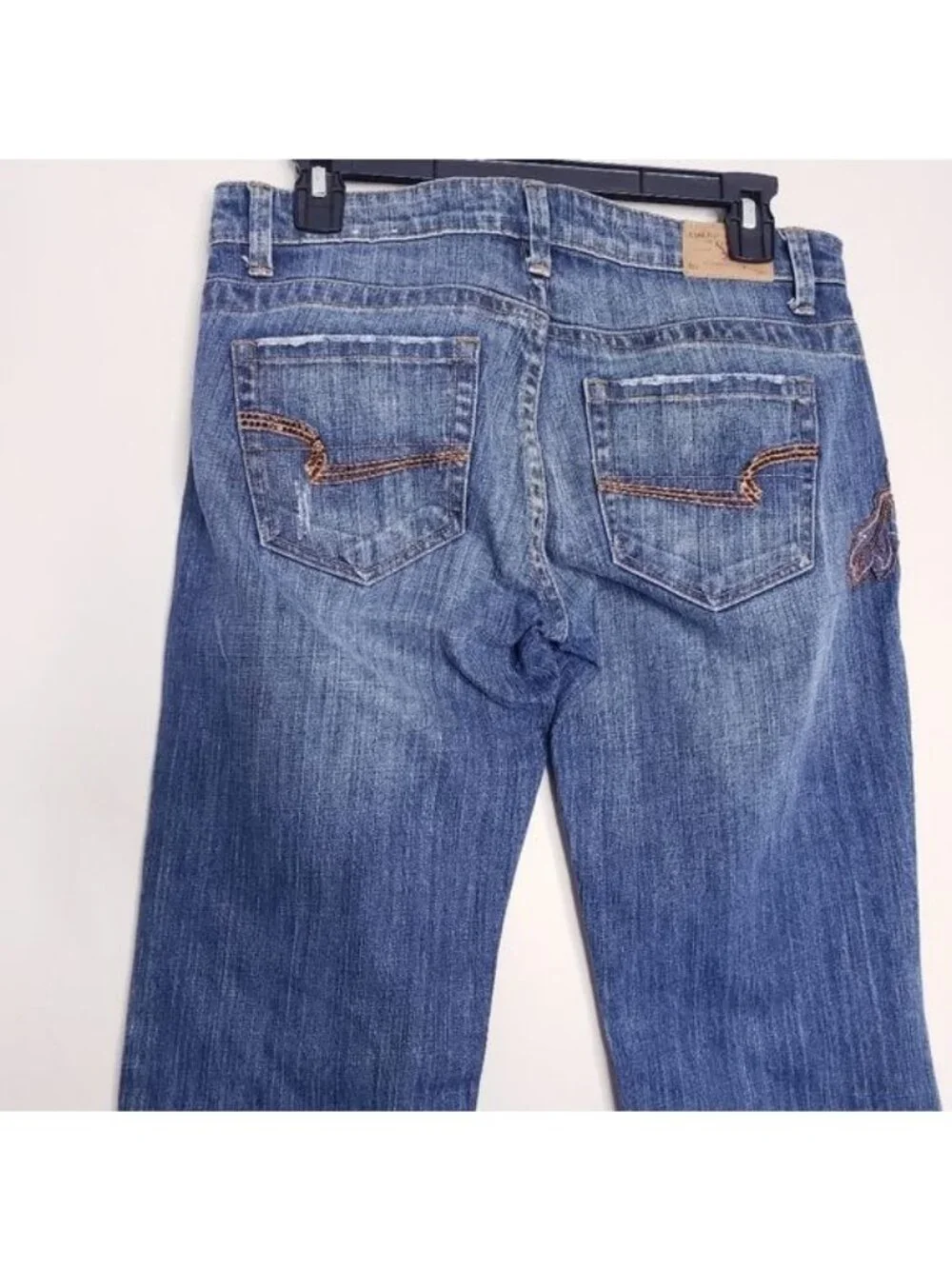 American Eagle Stretch Boot Beaded Distressed Bootcut Jeans Y2K Women's Size 6